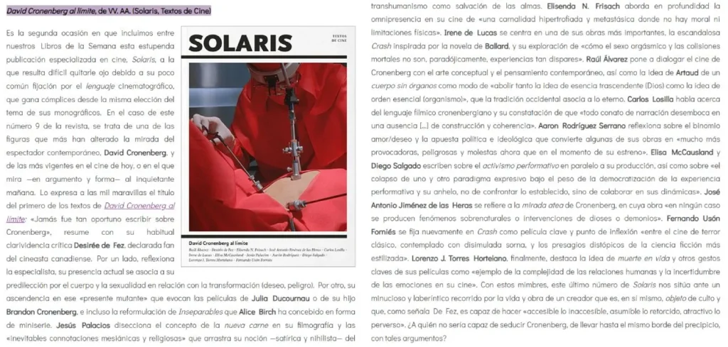 Reseña en la revista Mercurio